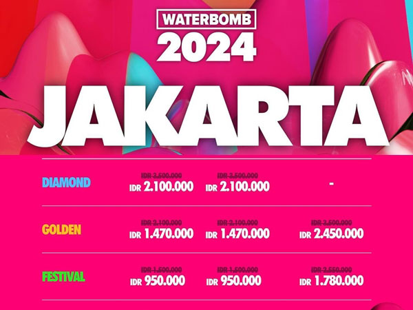 Digelar Dua Hari, Tiket Waterbomb Jakarta Dijual Mulai 950 Ribu